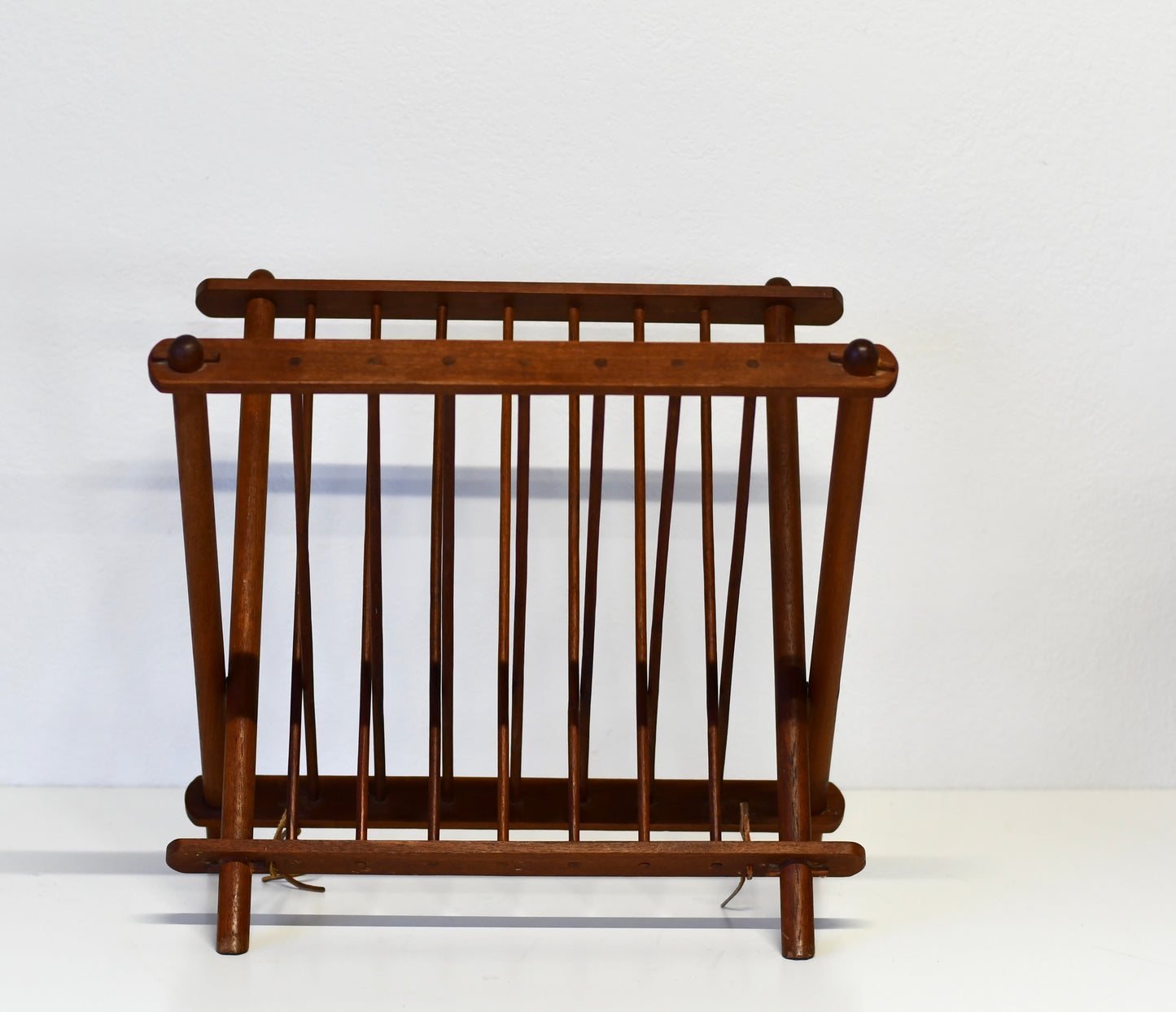 Mid Century Modern Danish Magazine Rack Teak Vintage Folding Mcm