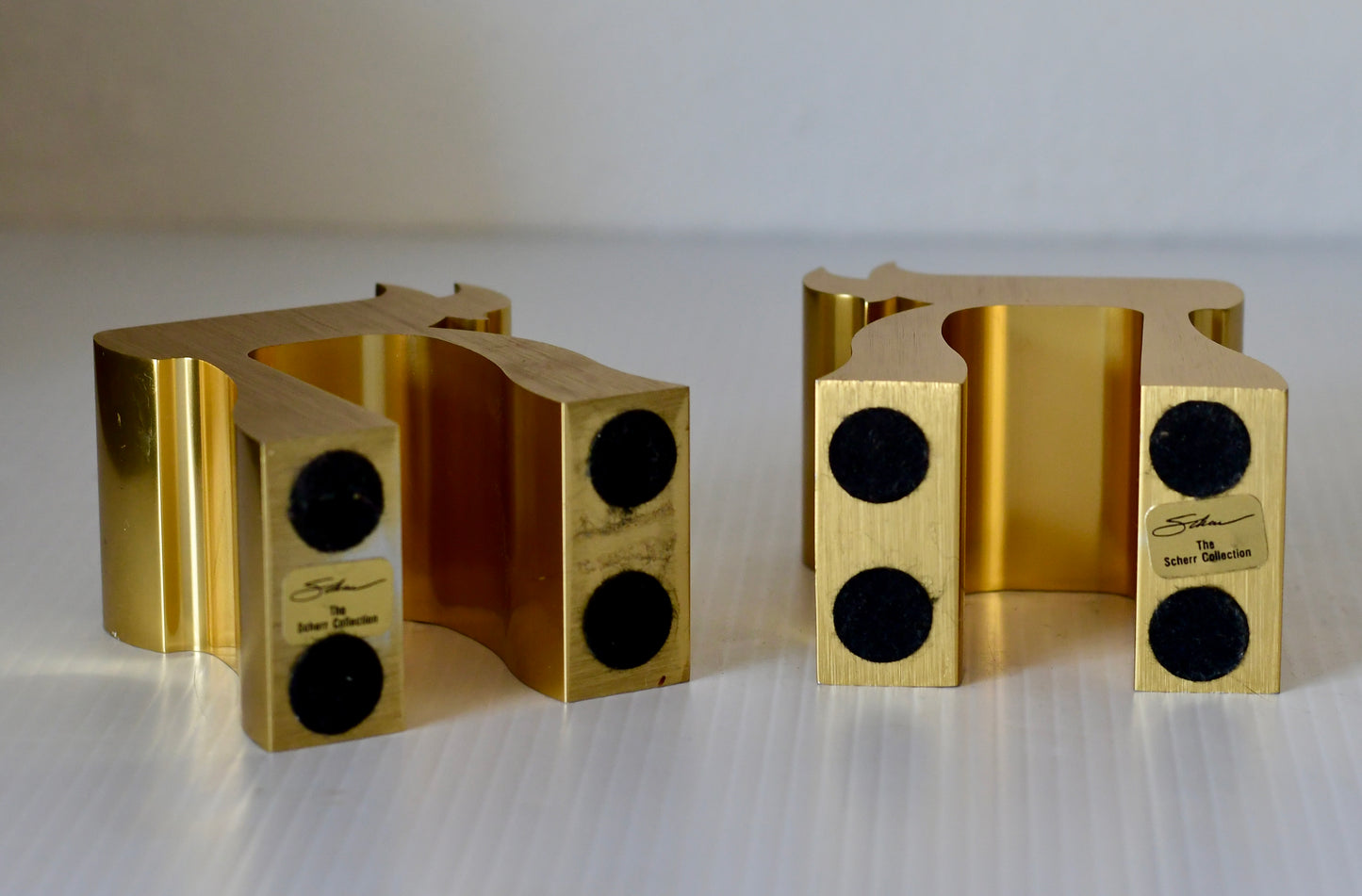 Vintage Chai Bookends Gold Stainless Steel by Mary Ann Scherr Collection