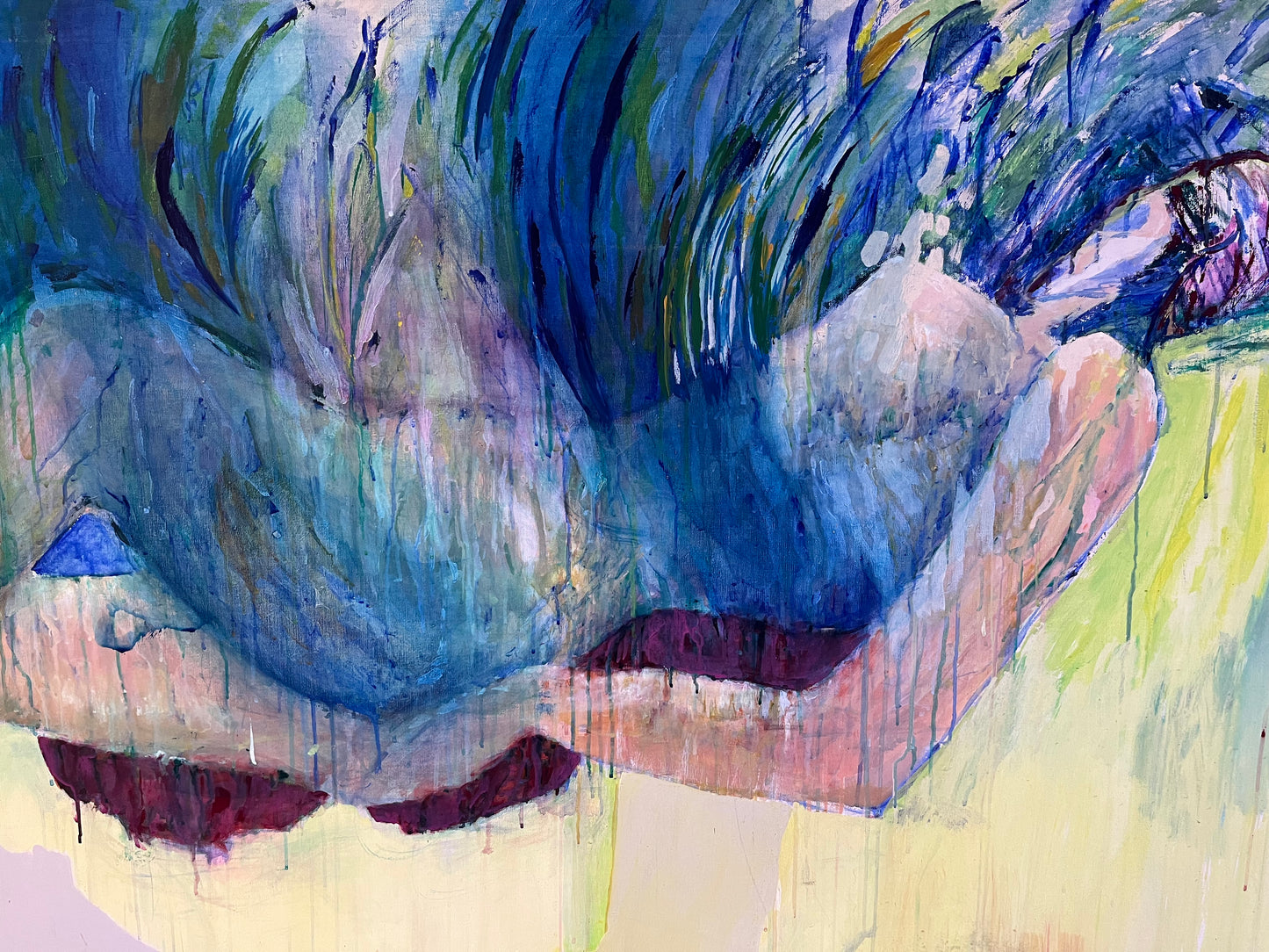 Original Large Abstract Women Painting Signed K. Singer 61” X 49”