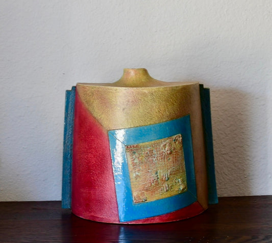 Vintage Post Modern Sculptural Art Vase 1980’s Handmade Pottery