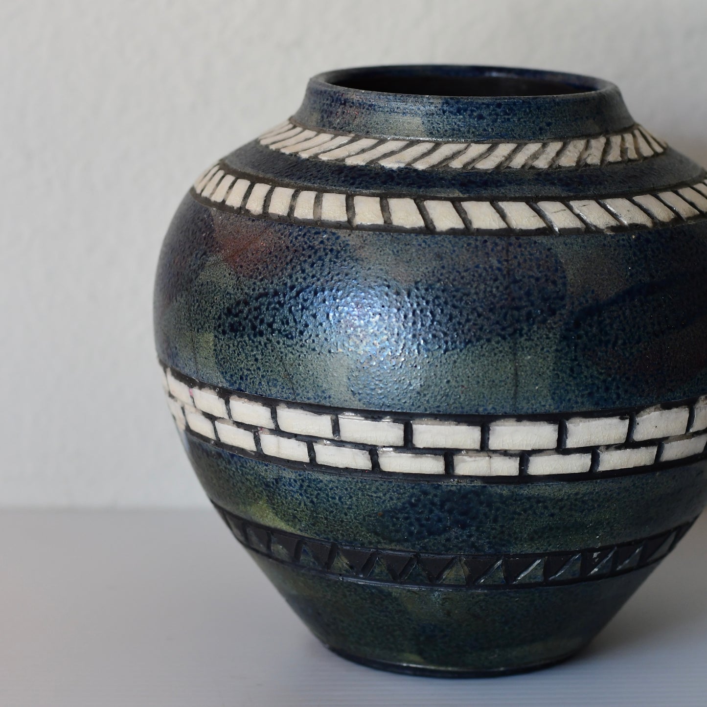 Vintage Raku Pottery Vase by Chic Darnell, 1988
