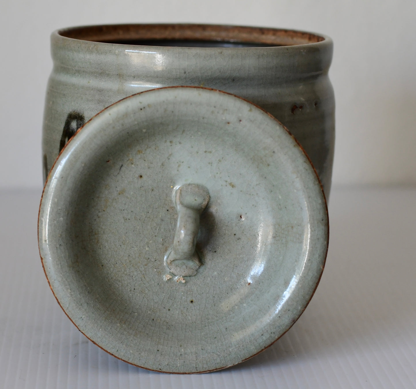 Japanese Tea Ceremony Mizusashi Pottery Vase Water Container