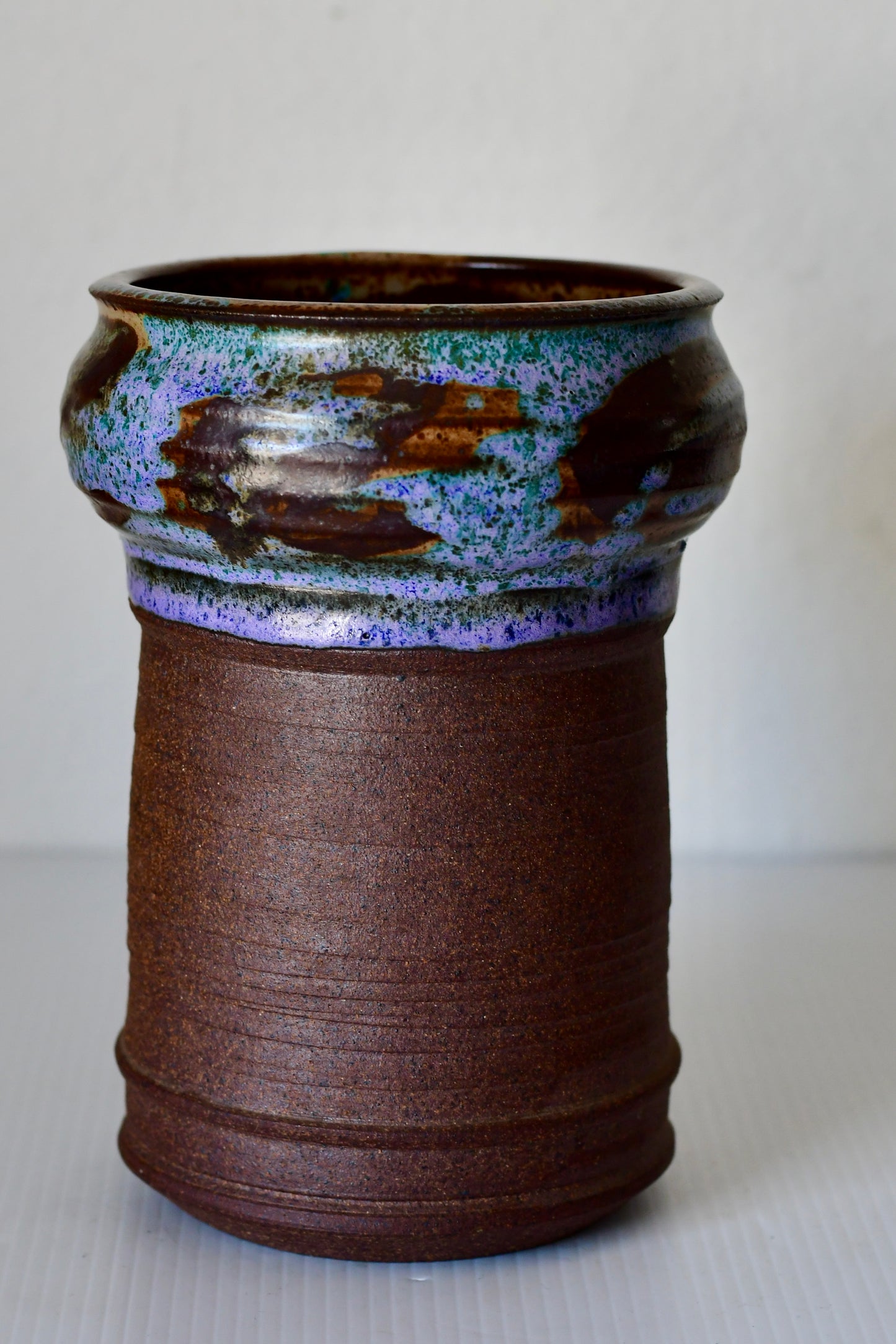 Vintage Stoneware Studio Pottery Vase Signed Barbara