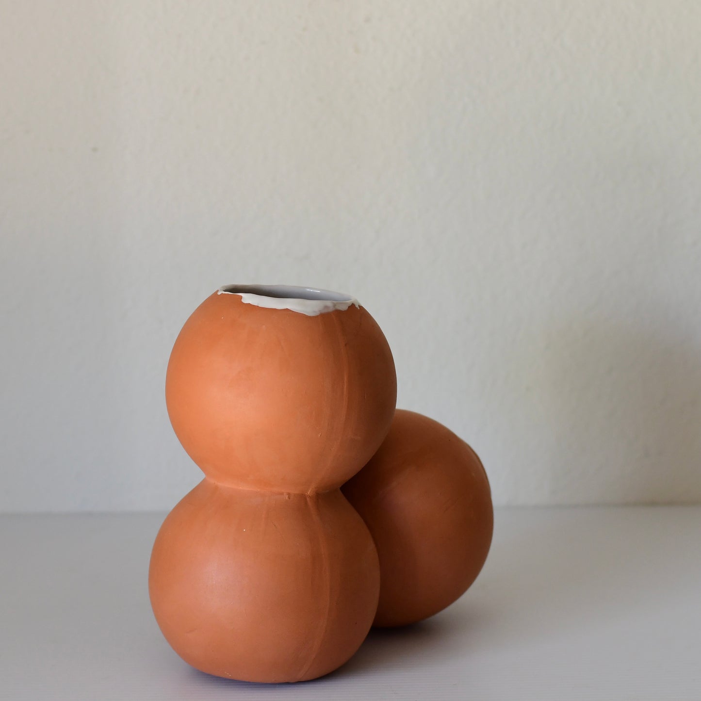 Modern Abstract Art Pottery Sculpture Signed CW