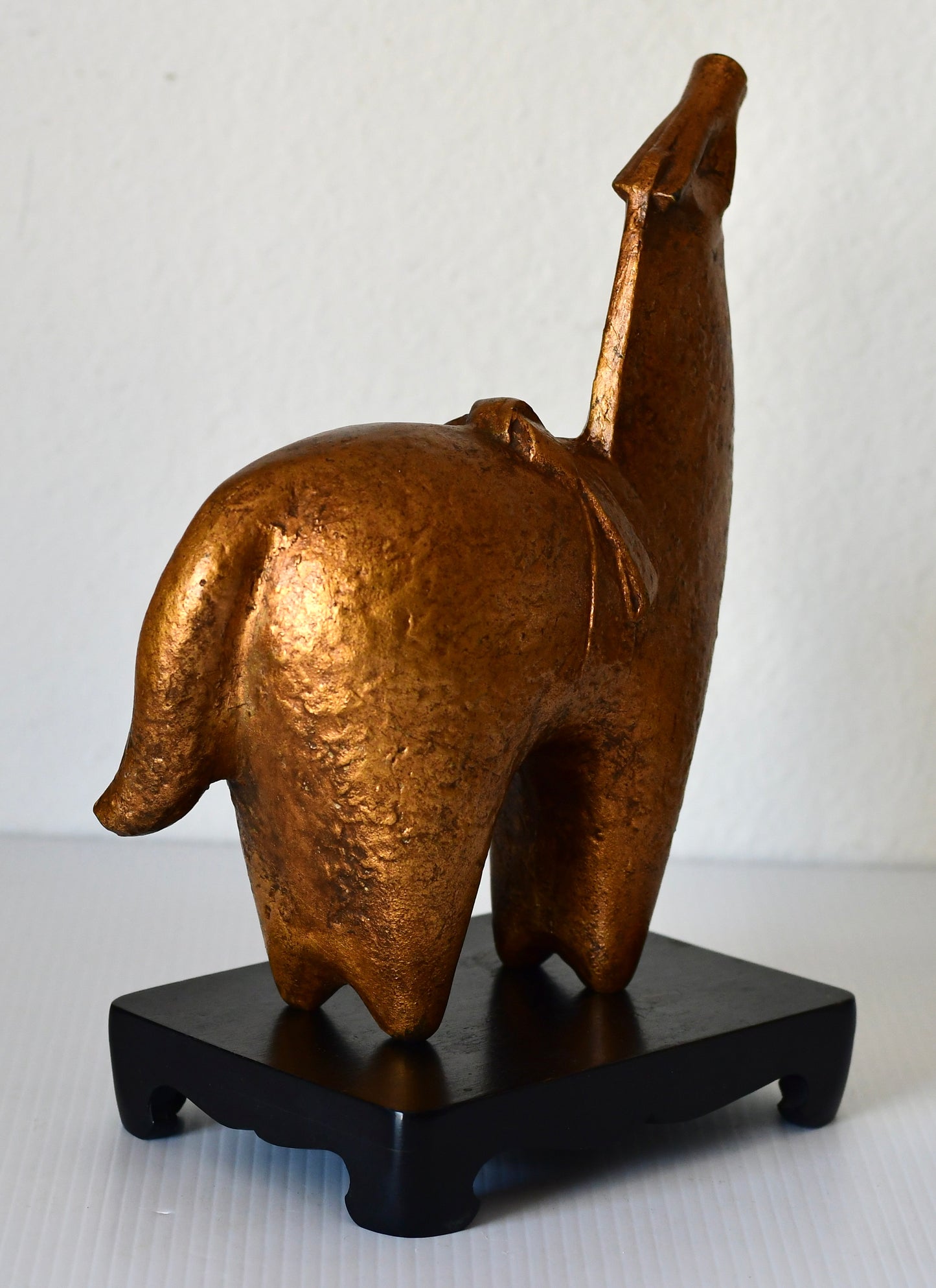 Vintage Gold Iron Horse Sculpture Zodiac Figurine Japanese Art