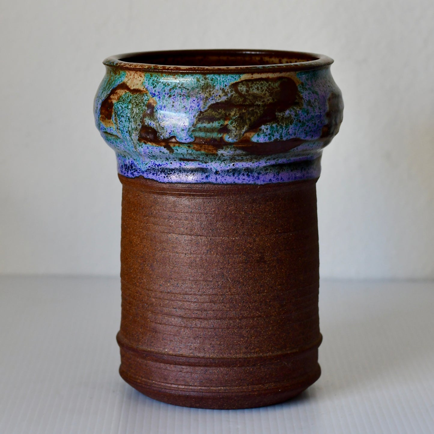 Vintage Stoneware Studio Pottery Vase Signed Barbara