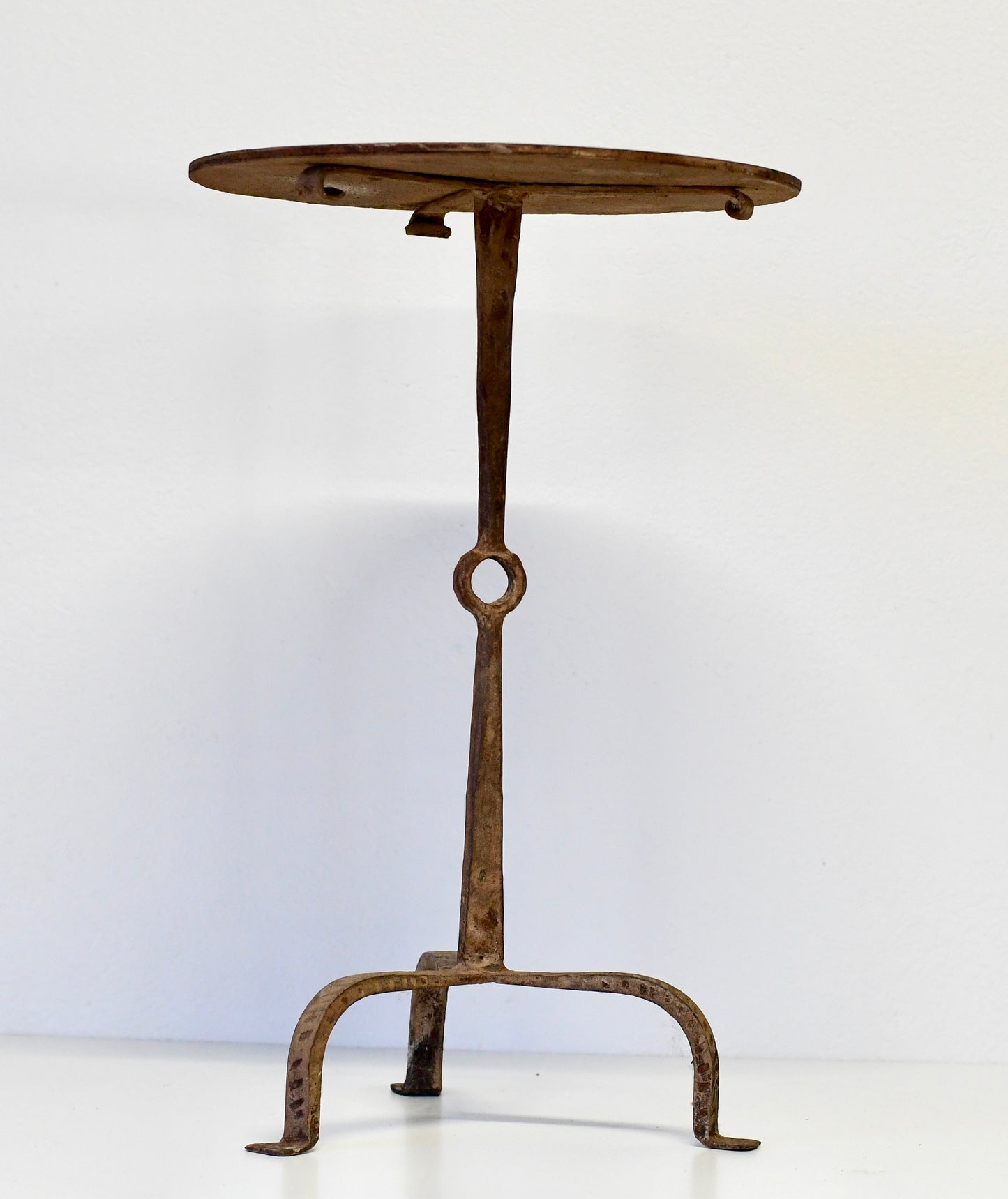 Vintage Wrought Iron Hand Made Spanish Martini Drink / Side Table