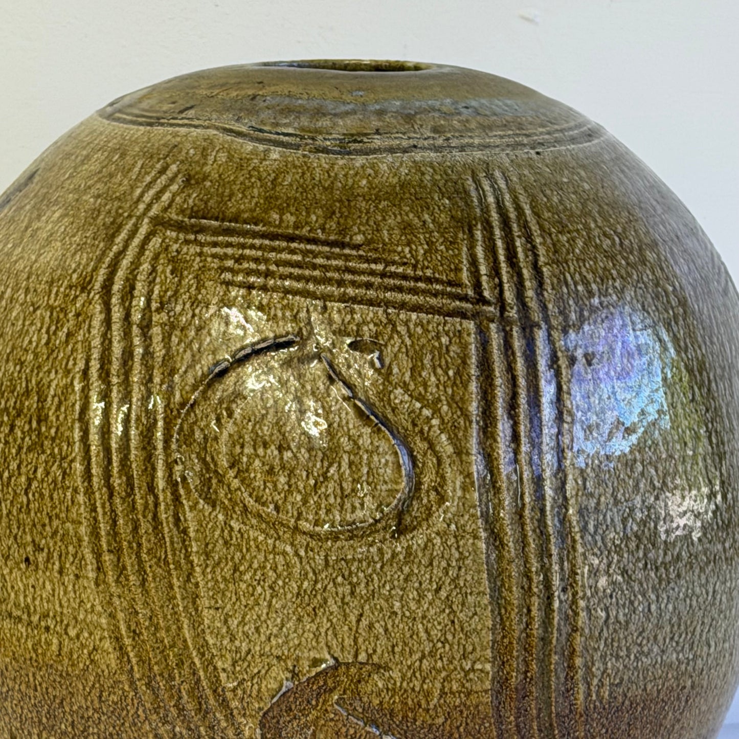 Mid Century Modern Studio Art Pottery Vase Signed Slaughter