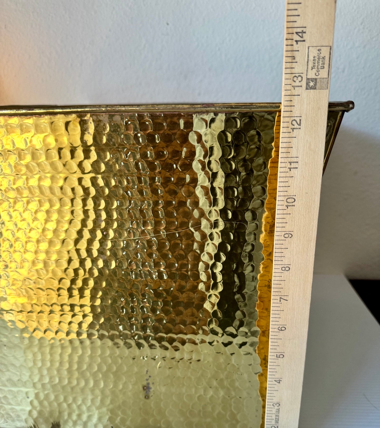 Vintage Pair Of Italian Hammered Brass Jardiniere Planters