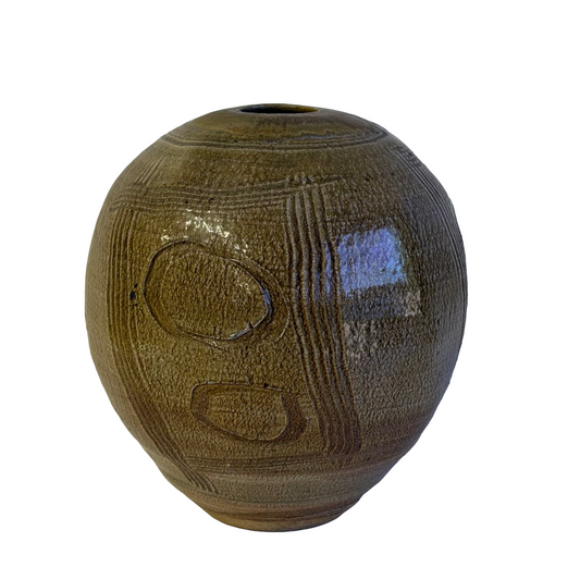 Mid Century Modern Studio Art Pottery Vase Signed Slaughter