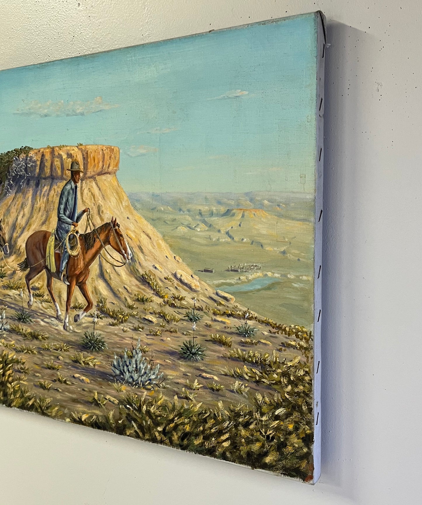 Original Western Cowboy Painting Signed Art Sorley