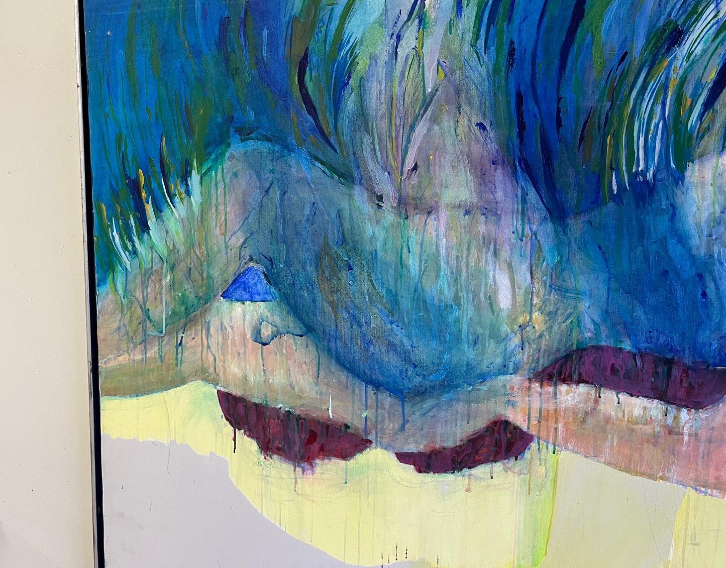 Original Large Abstract Women Painting Signed K. Singer 61” X 49”