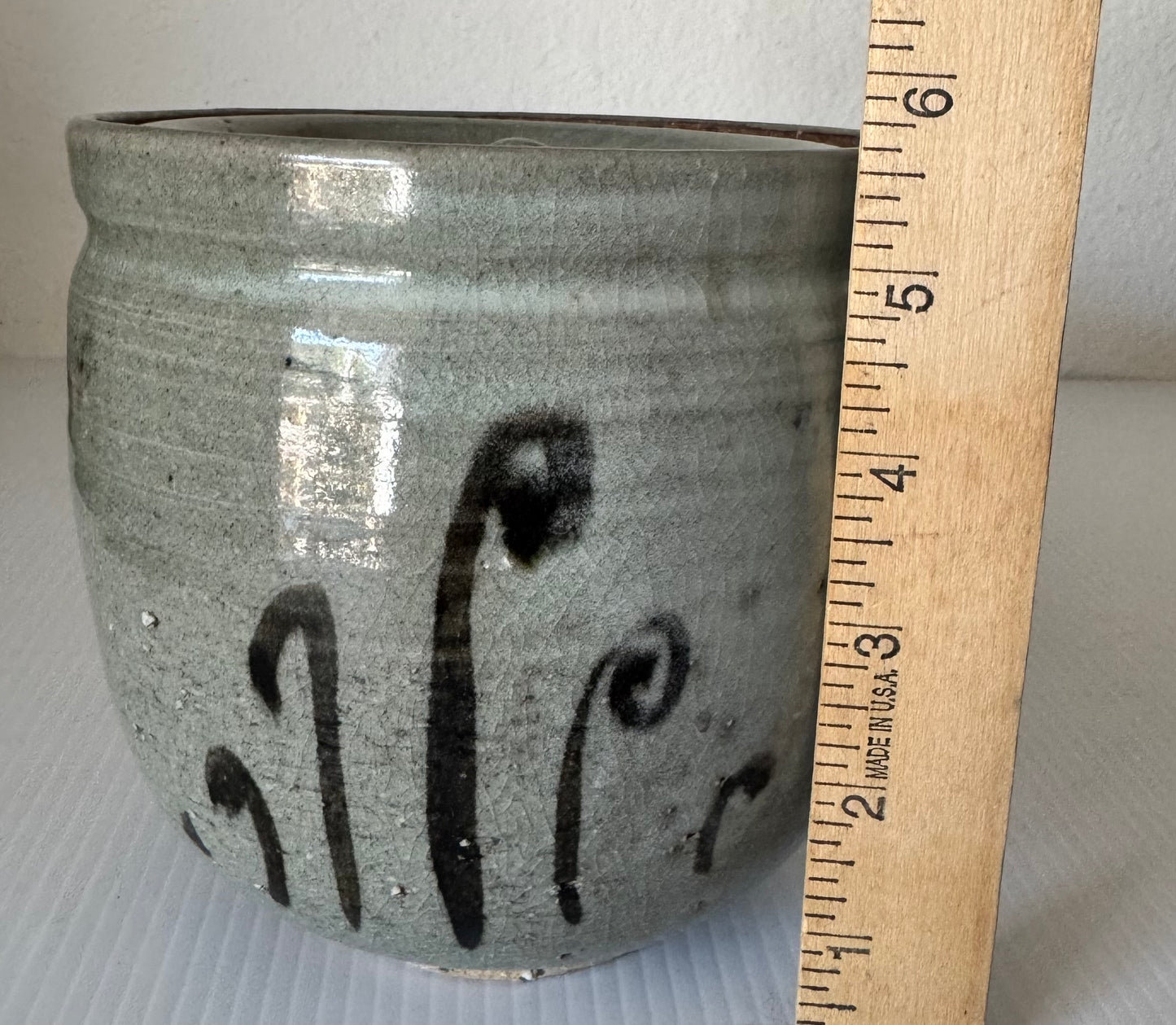 Japanese Tea Ceremony Mizusashi Pottery Vase Water Container