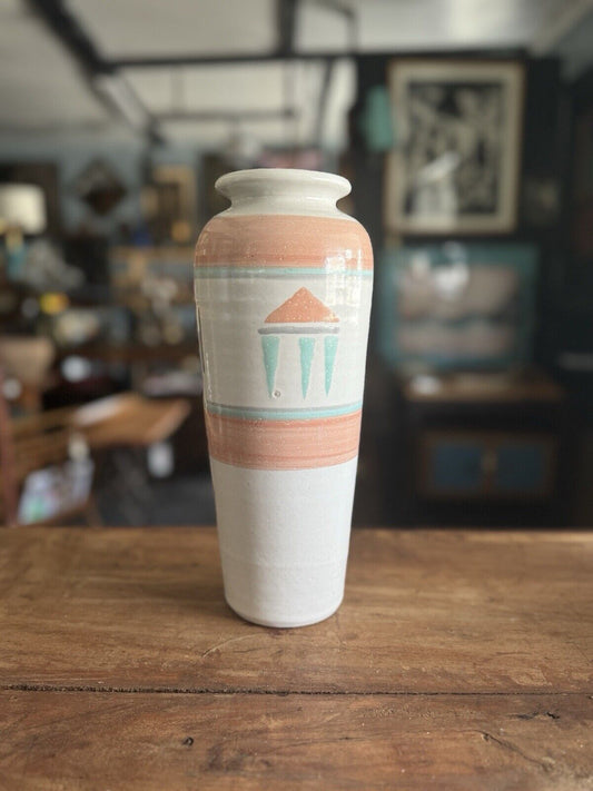 Vintage 1980’s Ceramic Pottery Vase 12” Tall