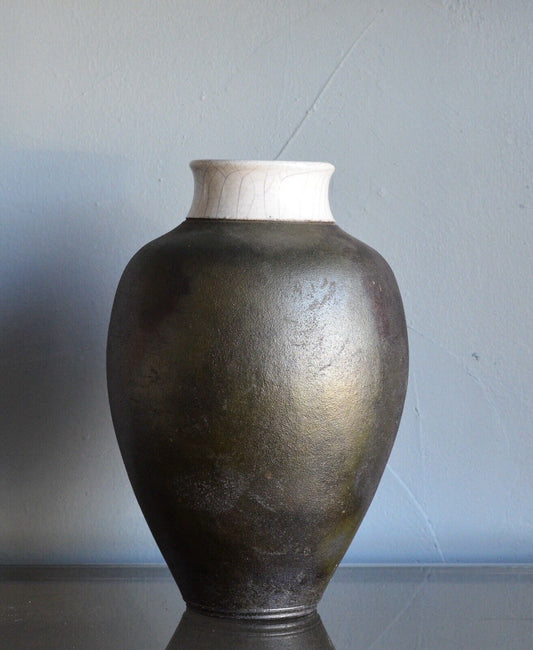 Vintage Raku Vase Signed Coniff Art Pottery Hand Thrown