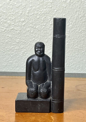 Antique Asian Carved Stone Wiseman Bookend