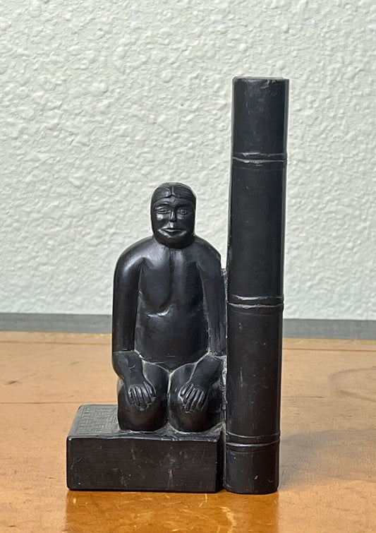 Antique Asian Carved Stone Wiseman Bookend 