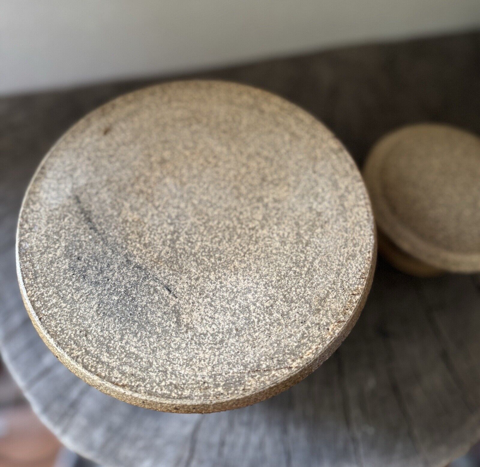 Vintage Art Studio Pottery Handmade Incised Jar With Lid