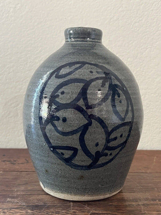 Vintage Studio Pottery Stoneware Jug Vase Signed