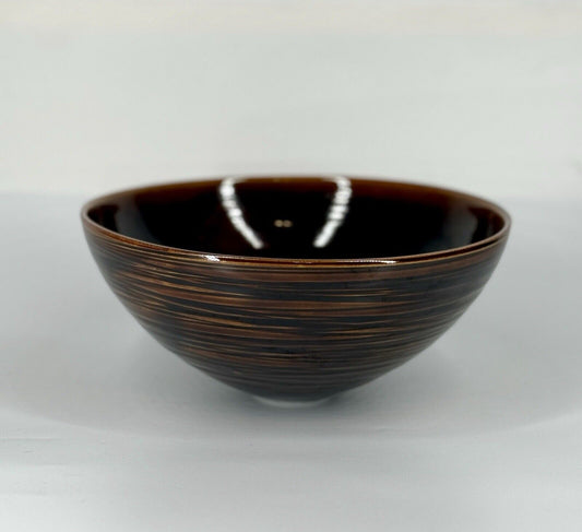 Vintage Studio Pottery Brooks Oliver Modernist Organic Ceramic Bowl Signed 2000