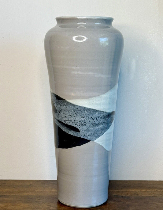 Handmade Signed Tall Studio Pottery Vase Post Modern Era