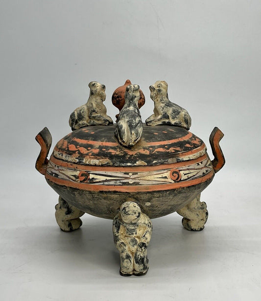 Chinese Clay Tripod Cauldron (Ding) Vintage Reproduction