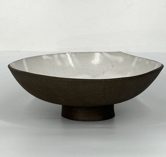Mondays Brooklyn NY Stoneware Footed 8.5” Bowl Handmade Studio Pottery