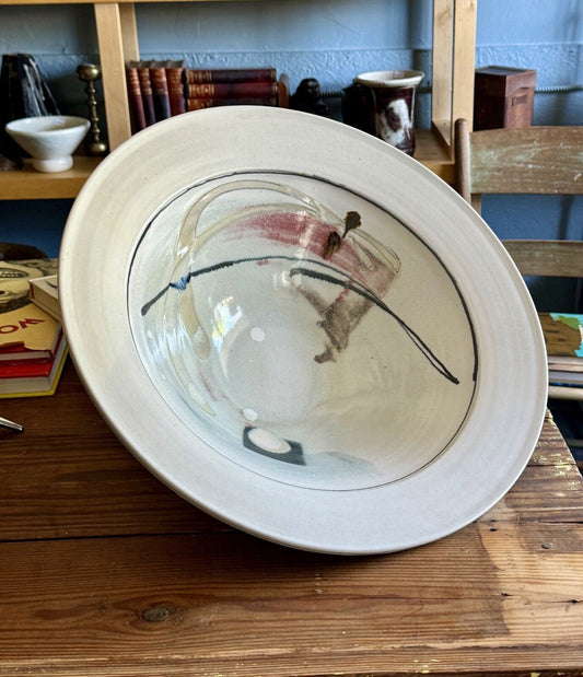 Vintage Studio Pottery Large Center Peice Signed Bowl