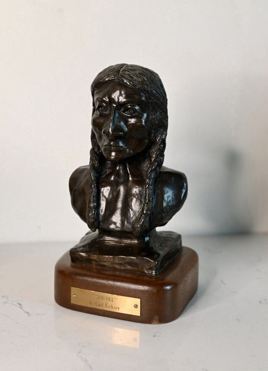 Carol Kirksey Bronze American Indian Bust Sculpture #2 of 20 Sequoia Texas Art