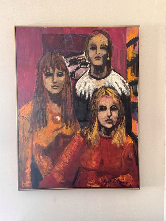Original RUTH FORBES LITWIN Painting Abstract Women Portraits 40”x30”