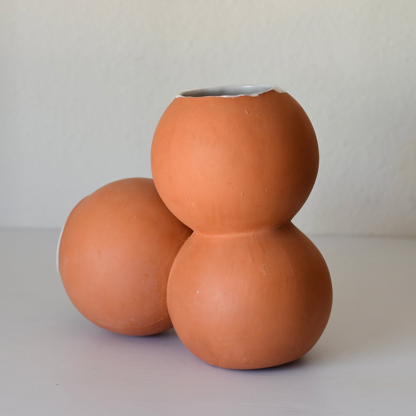 Modern Abstract Art Pottery Sculpture Signed CW