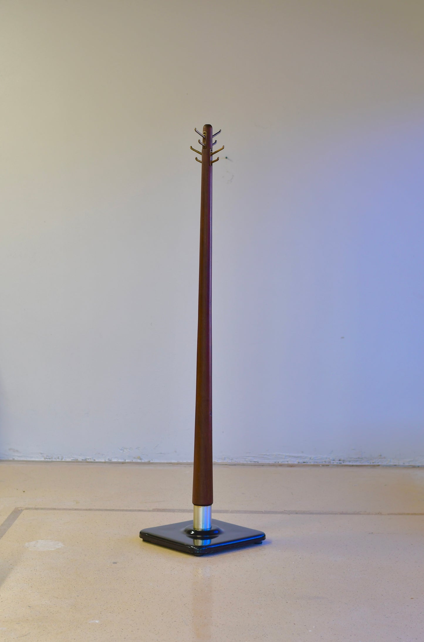 Vintage Art Deco Mahogany Coat Rack Stand 68” Tall