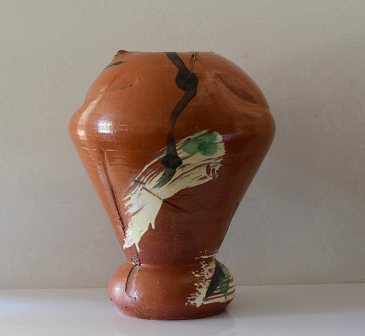 Vintage Large Hand Thrown Earthenware Vase