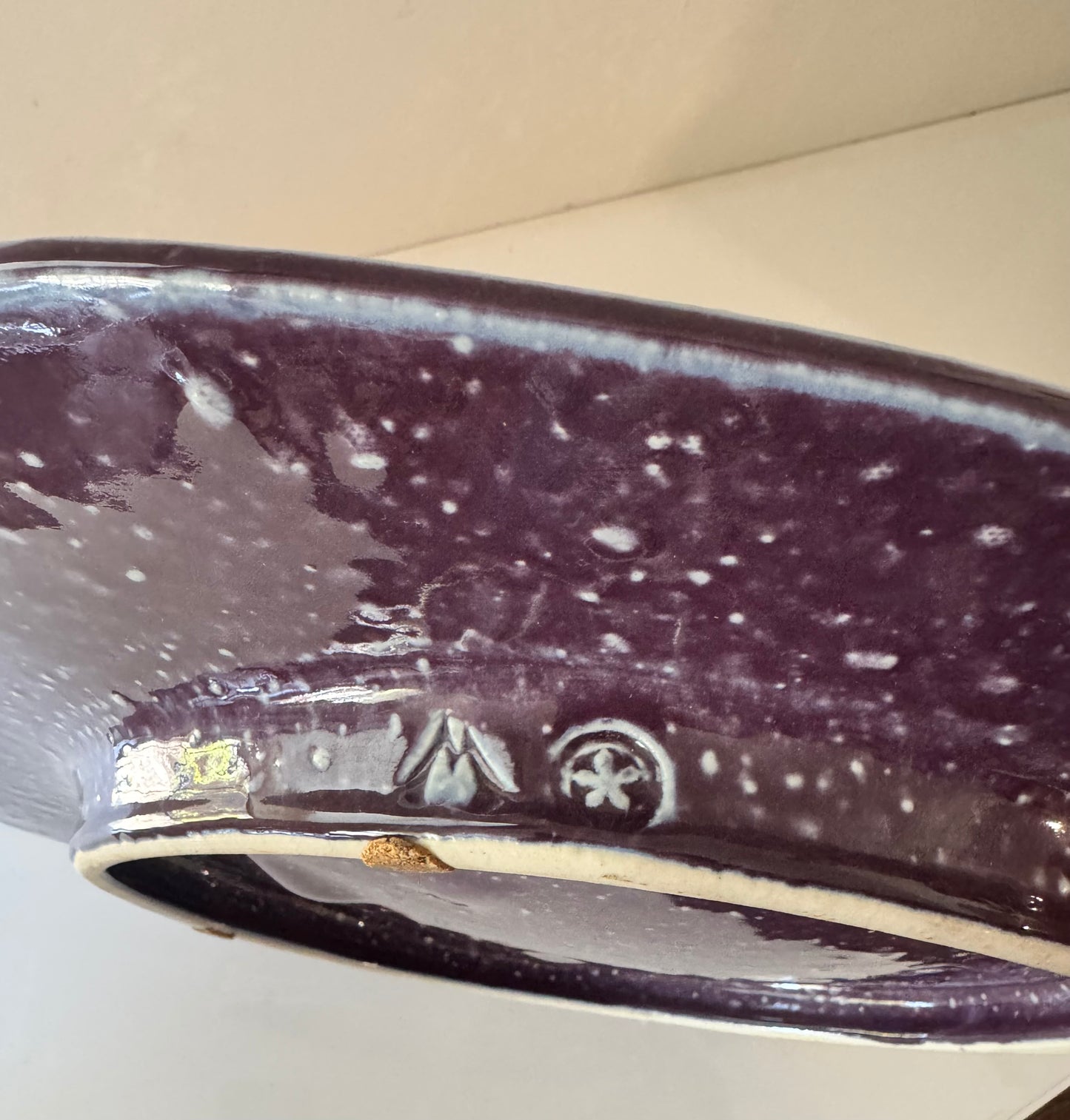 Vintage Handmade Studio Pottery Art Platter Plate Signed 15” Square