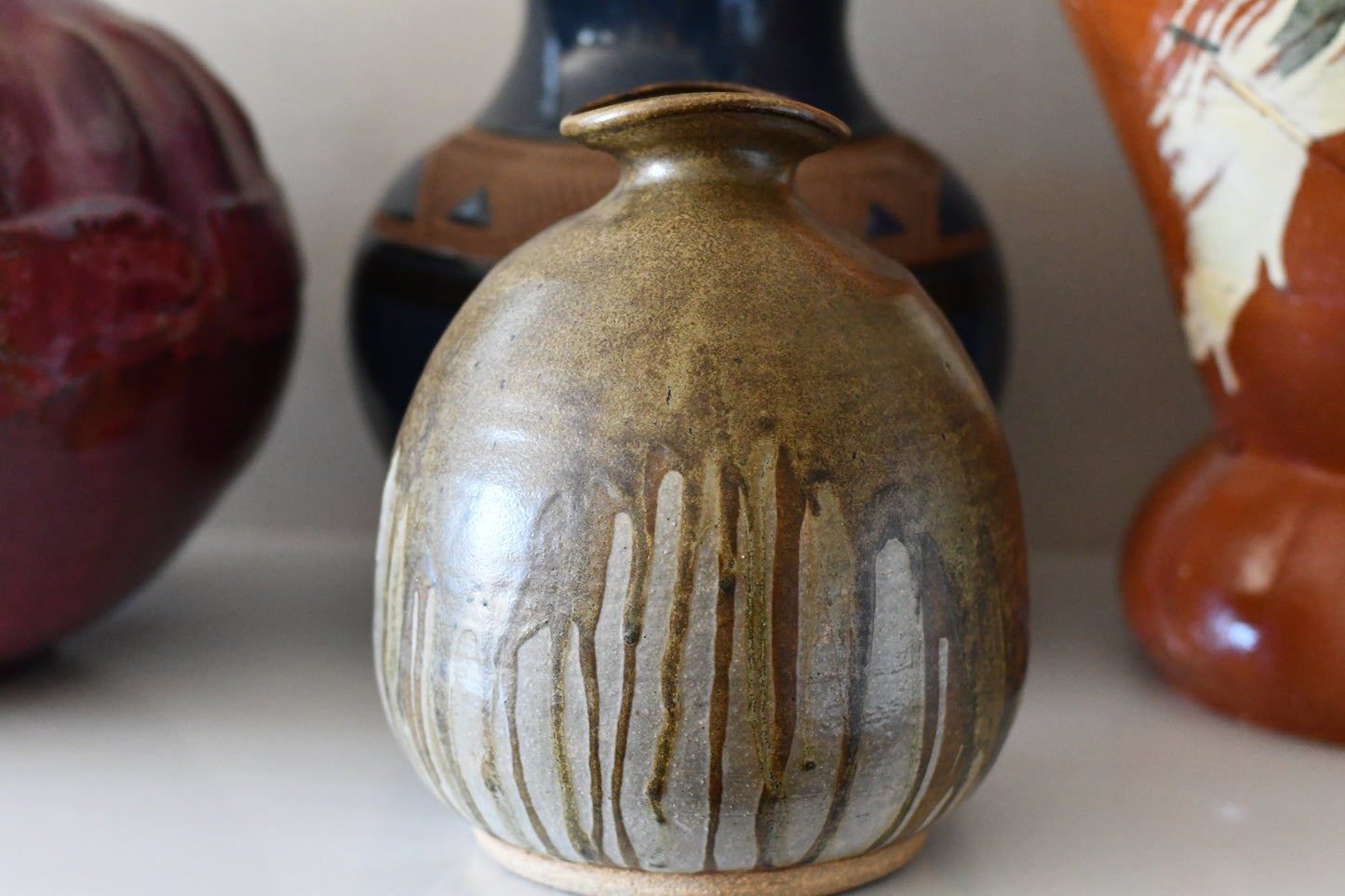 Gerald Patrick Studio Pottery Art Drip Glaze Vase