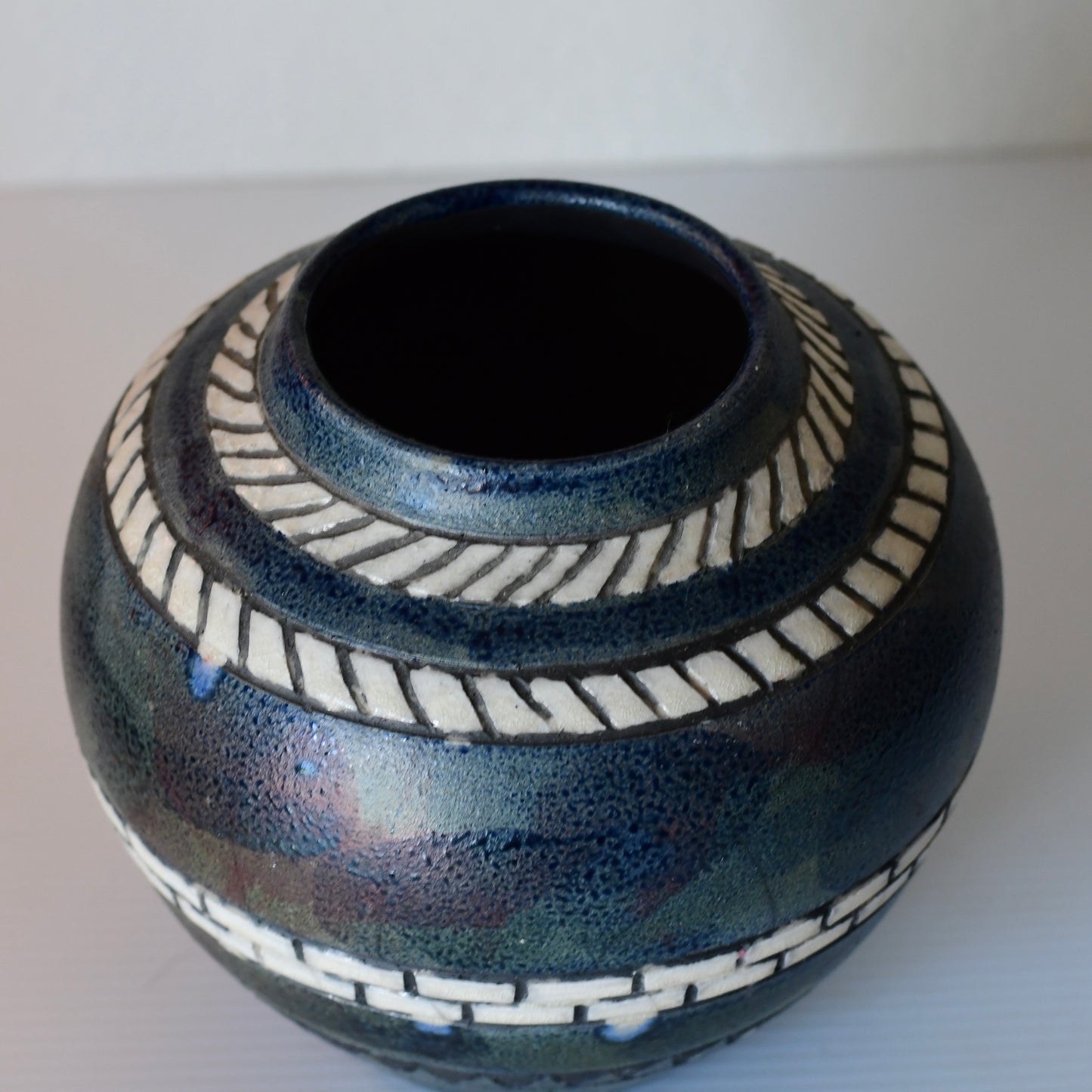 Vintage Raku Pottery Vase by Chic Darnell, 1988