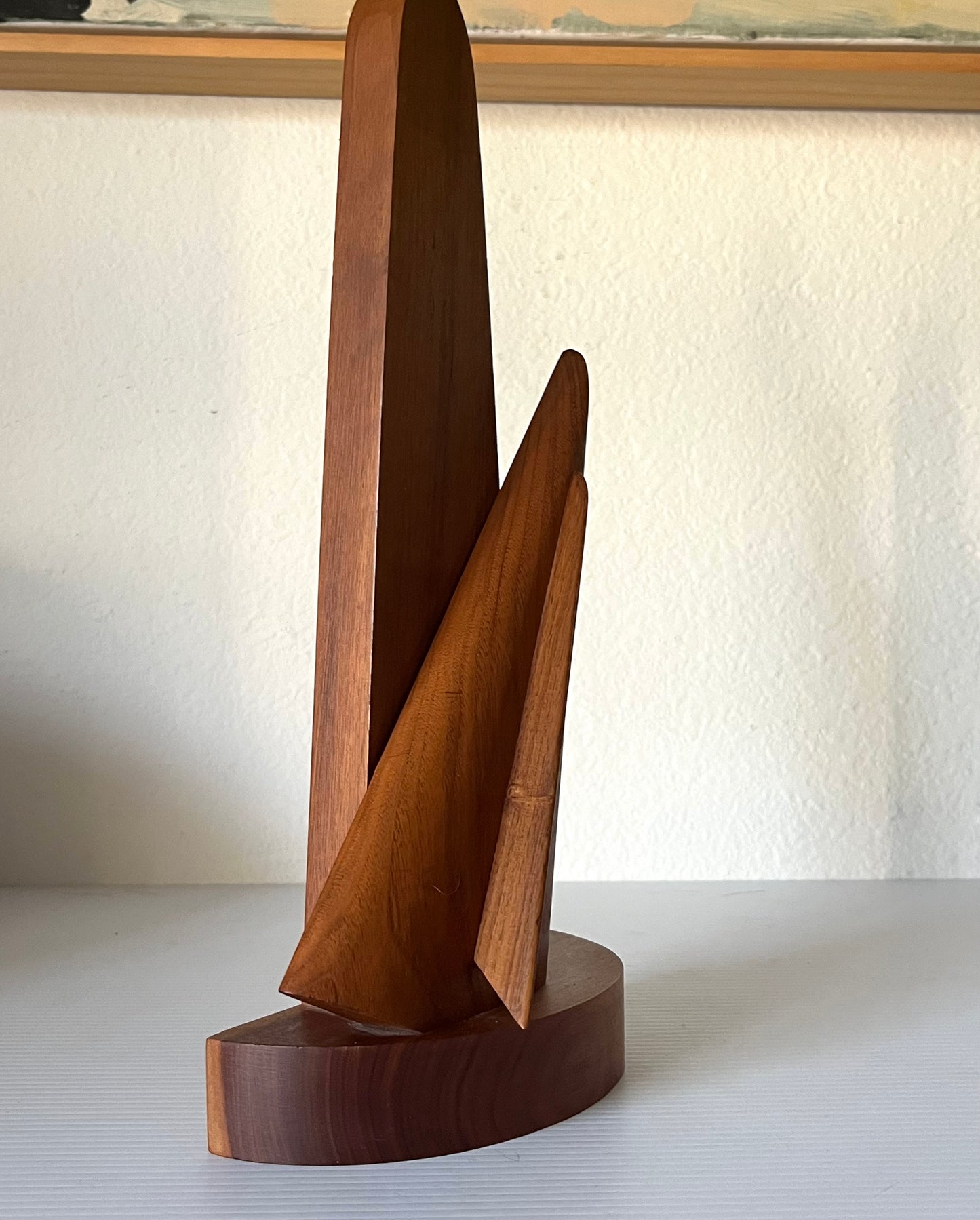 Vintage Mid Century Mahogany Wood Aero Abstract Sculpture