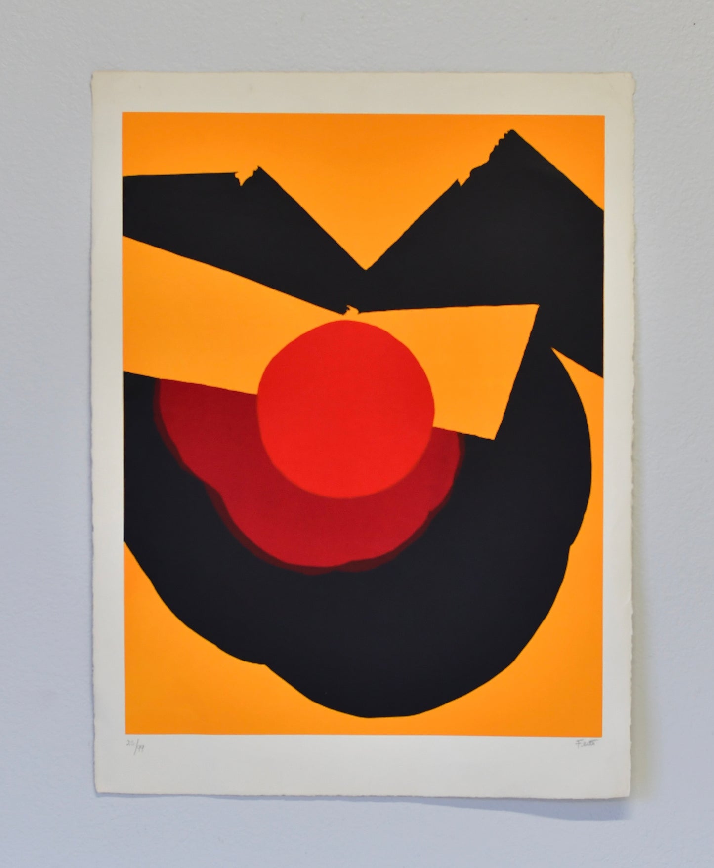 Vintage Post Modern Art Luis Feito Lopez Screen Print Titled Circulo X #25/99