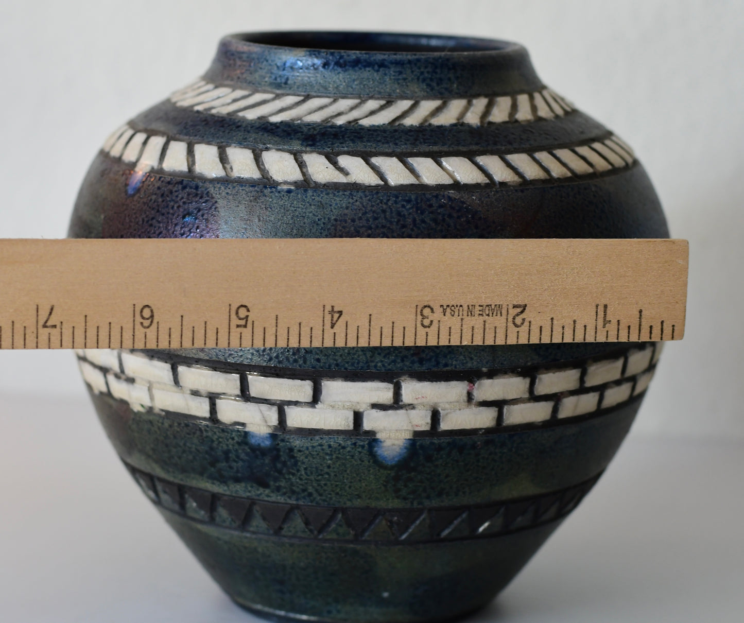 Vintage Raku Pottery Vase by Chic Darnell, 1988