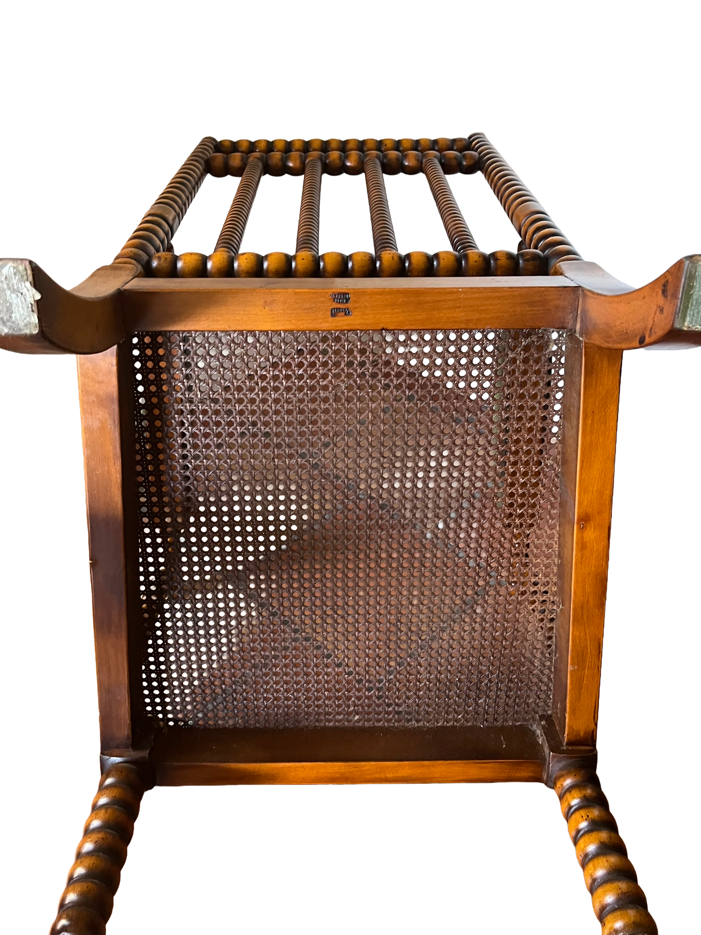 Vintage Valenti Leather & Wood Bobbin Armchair 1960’s Spanish MCM