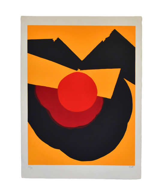 Vintage Post Modern Art Luis Feito Lopez Screen Print Titled Circulo X #25/99