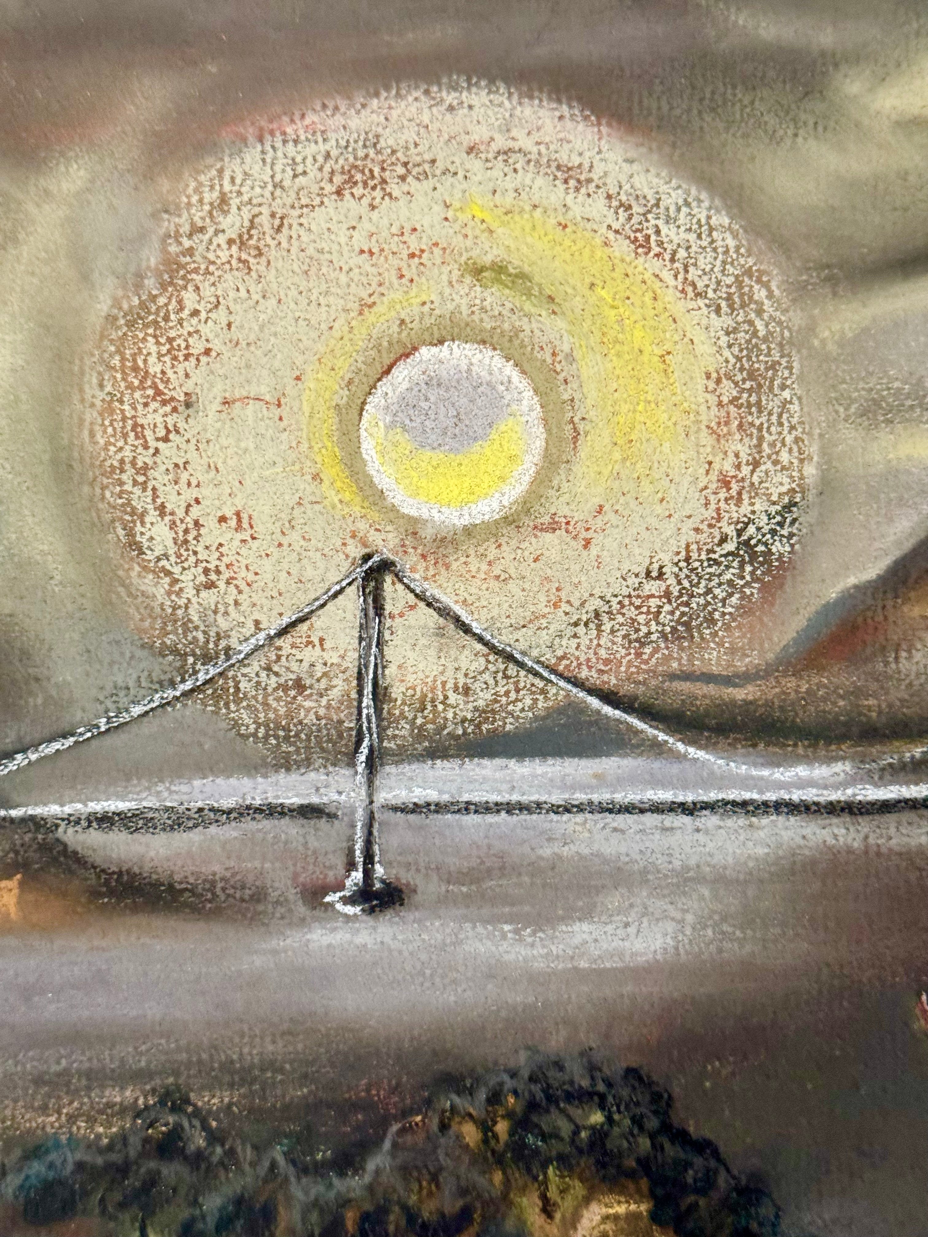 Original Marion Osborn Cunningham Pastel Painting Of San Francisco