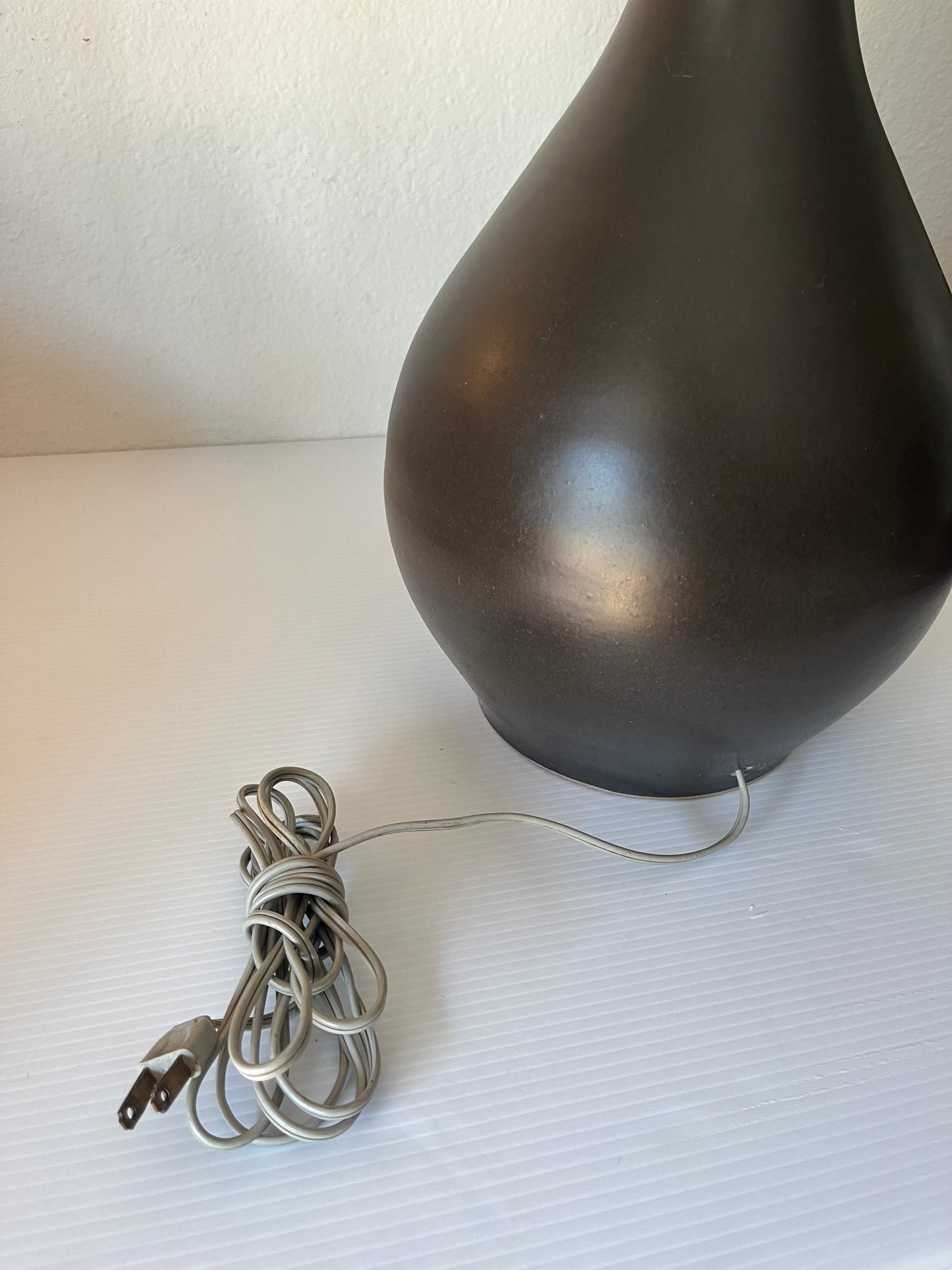 Jane and Gordon Martz Mid-Century Ceramic Tear Drop Lamp with Chocolate Glaze