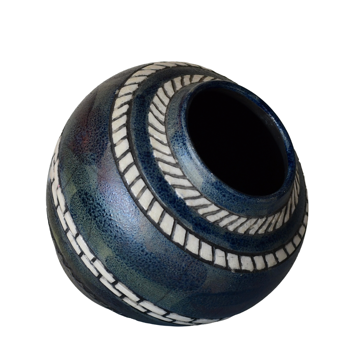 Vintage Raku Pottery Vase by Chic Darnell, 1988