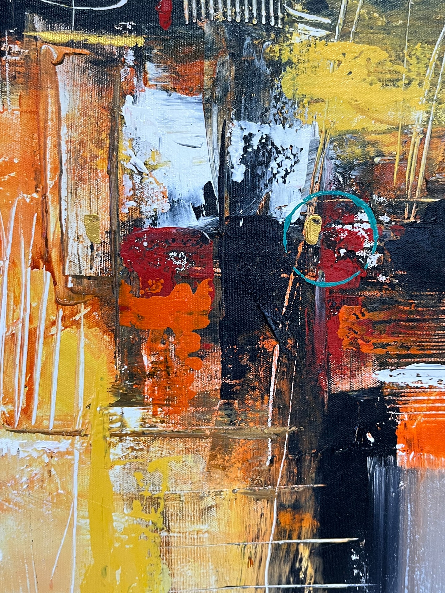 Original Mid Century Modern Abstract Art Painting 31 X 24