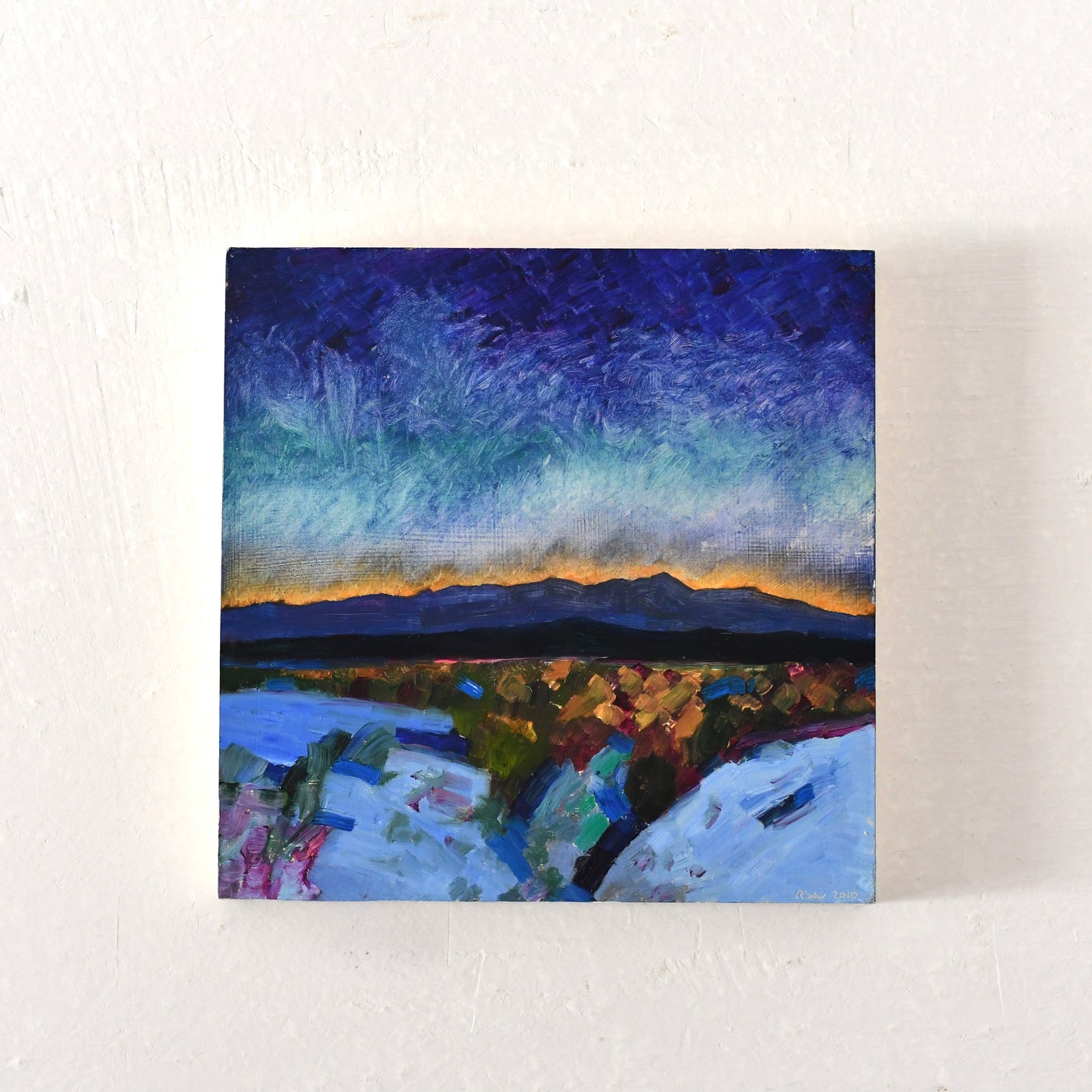 Original Richard Sober “Last Light” Painting Southwestern Santa Fe Art 2010