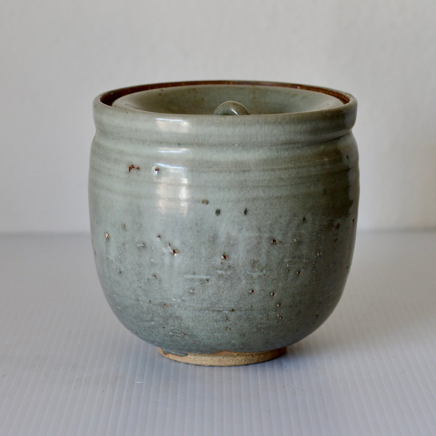 Japanese Tea Ceremony Mizusashi Pottery Vase Water Container