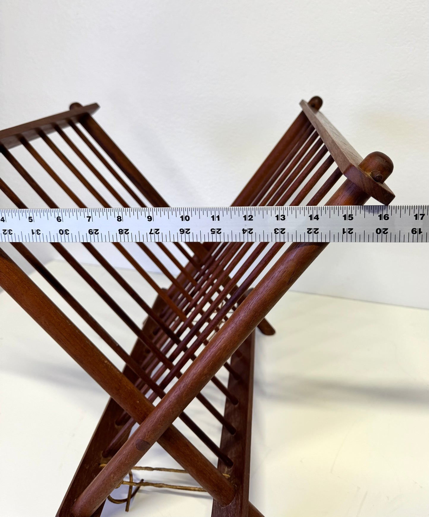 Mid Century Modern Danish Magazine Rack Teak Vintage Folding Mcm