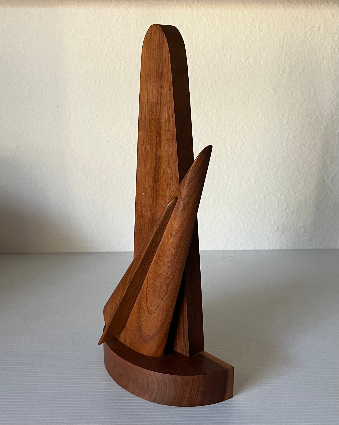 Vintage Mid Century Mahogany Wood Aero Abstract Sculpture