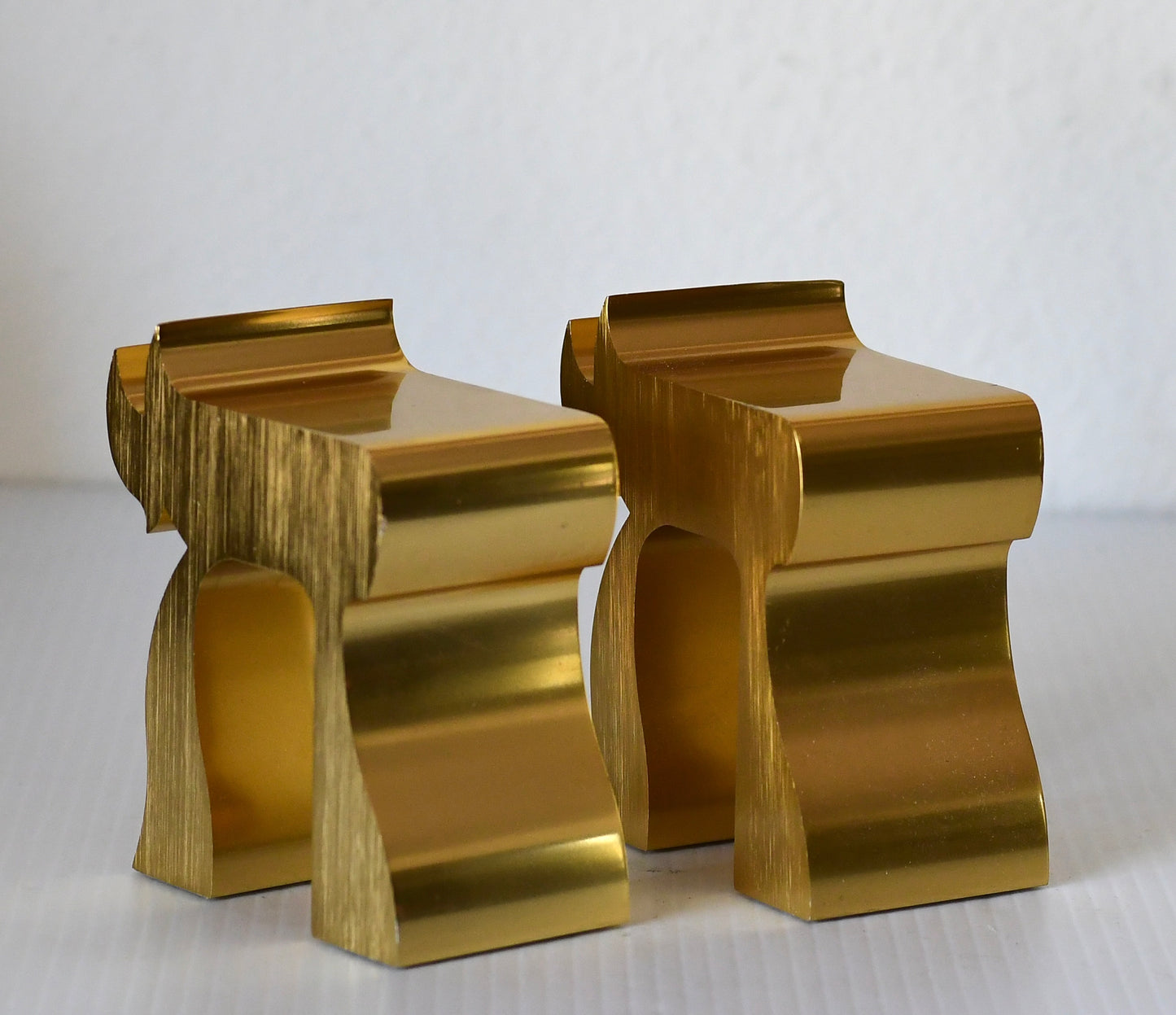 Vintage Chai Bookends Gold Stainless Steel by Mary Ann Scherr Collection